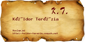 Káldor Terézia névjegykártya