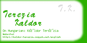 terezia kaldor business card